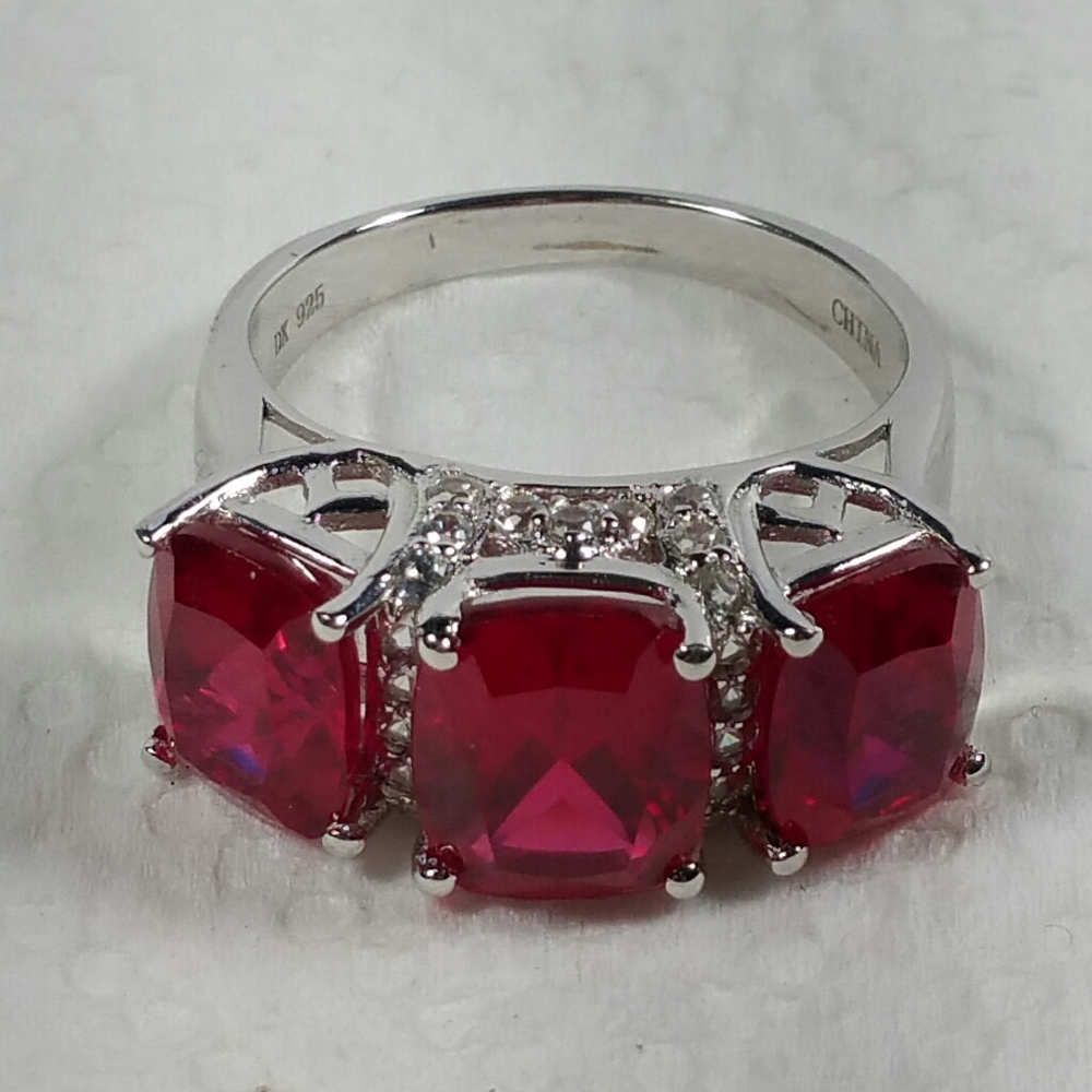 JTV DESIGNER DK RUBY STERLING SILVER RING